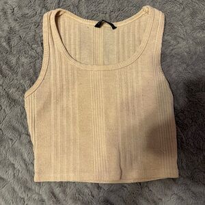 Women's Cream Ribbed Tank Top